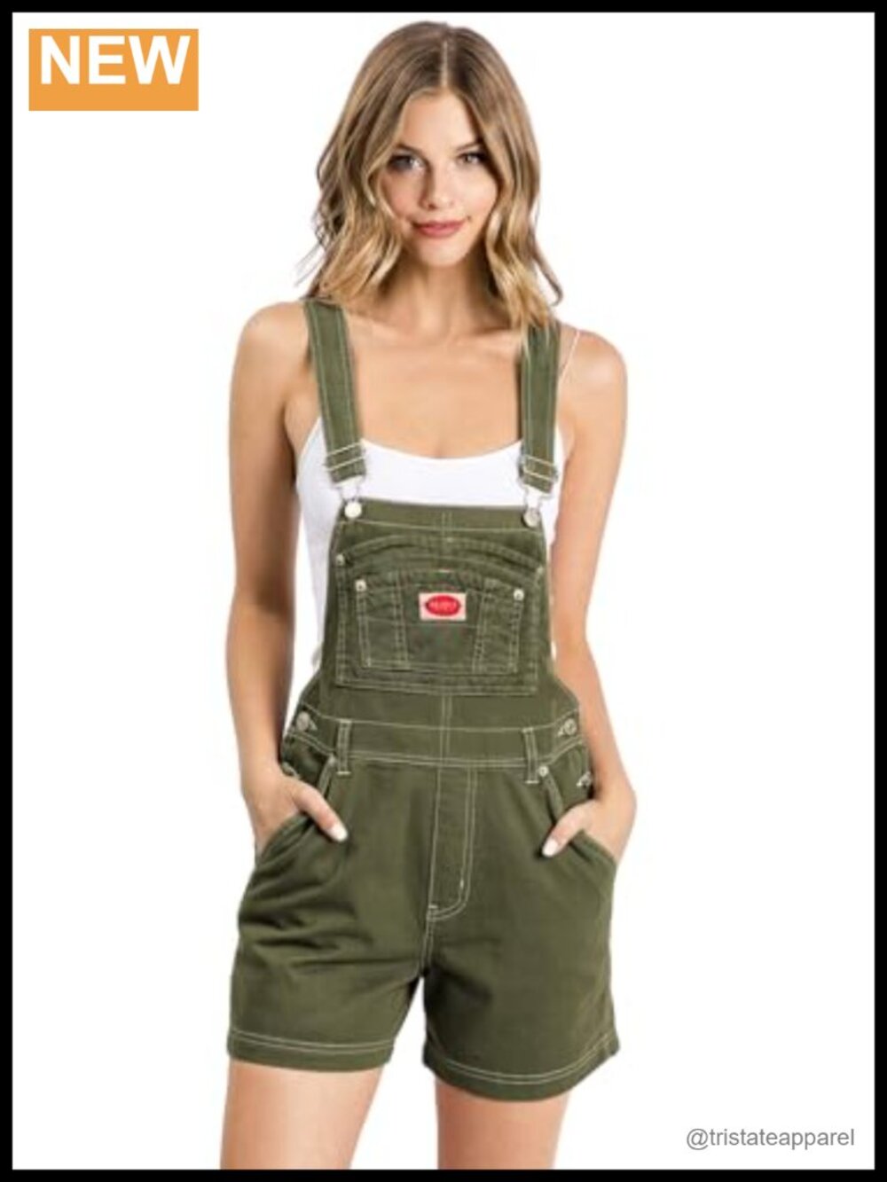 Vintage Twill Short Overalls Multi Pocket Bib Clasp Closure